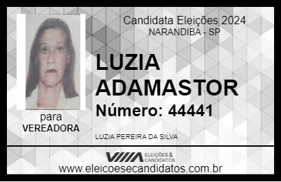 Candidato LUZIA ADAMASTOR 2024 - NARANDIBA - Eleições