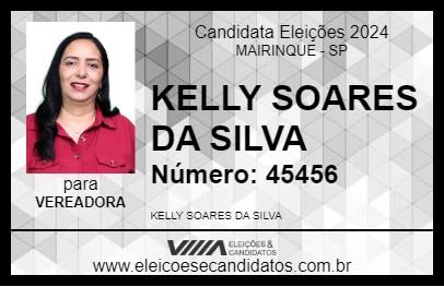 Candidato KELLY SOARES 2024 - MAIRINQUE - Eleições