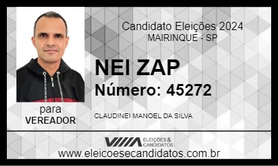 Candidato NEI ZAP 2024 - MAIRINQUE - Eleições