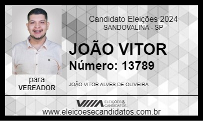 Candidato JOÃO VITOR 2024 - SANDOVALINA - Eleições