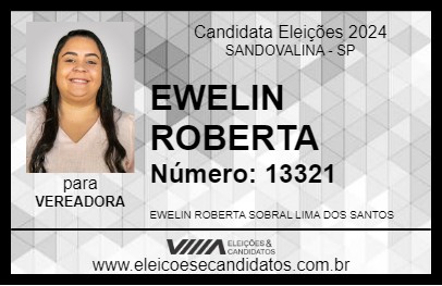 Candidato EWELIN ROBERTA 2024 - SANDOVALINA - Eleições