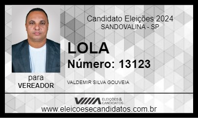 Candidato LOLA 2024 - SANDOVALINA - Eleições