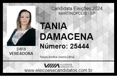 Candidato TANIA DAMACENA 2024 - MARTINÓPOLIS - Eleições