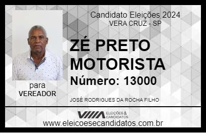 Candidato ZÉ PRETO MOTORISTA 2024 - VERA CRUZ - Eleições