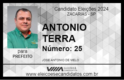 Candidato ANTONIO TERRA 2024 - ZACARIAS - Eleições