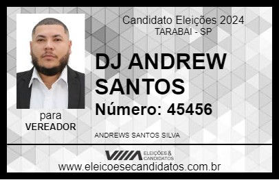 Candidato DJ ANDREW SANTOS 2024 - TARABAI - Eleições