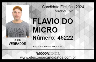 Candidato FLAVIO DO MICRO 2024 - TARABAI - Eleições