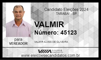 Candidato VALMIR 2024 - TARABAI - Eleições