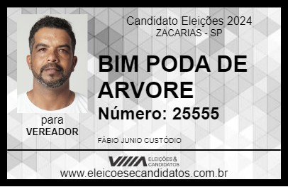 Candidato BIM PODA DE ARVORE 2024 - ZACARIAS - Eleições