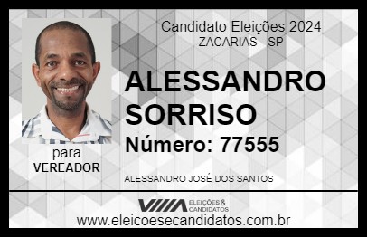 Candidato ALESSANDRO SORRISO 2024 - ZACARIAS - Eleições