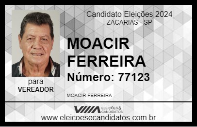 Candidato MOACIR FERREIRA 2024 - ZACARIAS - Eleições