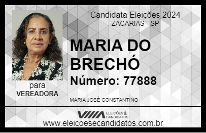 Candidato MARIA DO BRECHÓ 2024 - ZACARIAS - Eleições