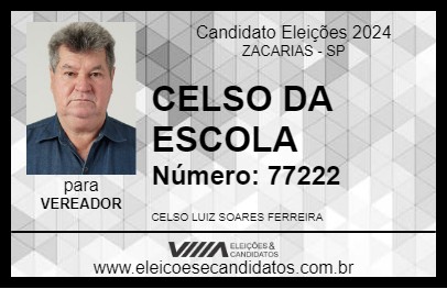 Candidato CELSO DA ESCOLA 2024 - ZACARIAS - Eleições