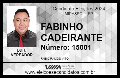 Candidato FABINHO CADEIRANTE 2024 - MIRASSOL - Eleições