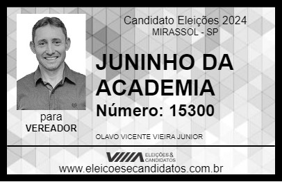 Candidato JUNINHO DA ACADEMIA 2024 - MIRASSOL - Eleições