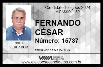 Candidato FERNANDO CÉSAR 2024 - MIRASSOL - Eleições