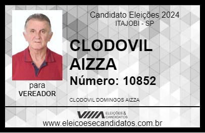 Candidato CLODOVIL AIZZA 2024 - ITAJOBI - Eleições