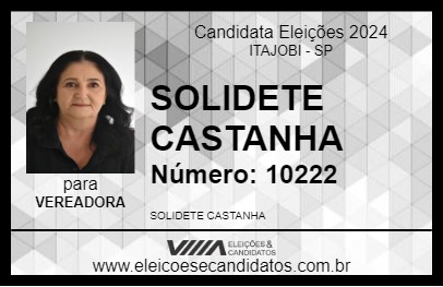 Candidato SOLIDETE CASTANHA 2024 - ITAJOBI - Eleições