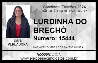 Candidato LURDINHA DO BRECHÓ 2024 - SÃO JOÃO DA BOA VISTA - Eleições