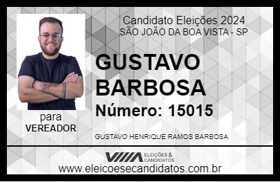 Candidato GUSTAVO BARBOSA 2024 - SÃO JOÃO DA BOA VISTA - Eleições