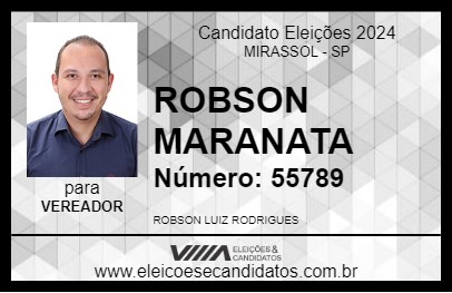 Candidato ROBSON MARANATA 2024 - MIRASSOL - Eleições