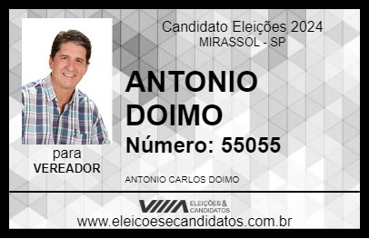 Candidato ANTONIO DOIMO 2024 - MIRASSOL - Eleições