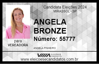 Candidato ANGELA BRONZE 2024 - MIRASSOL - Eleições