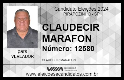 Candidato CLAUDECIR MARAFON 2024 - PIRAPOZINHO - Eleições