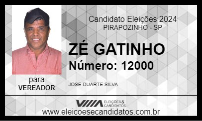 Candidato ZÉ GATINHO 2024 - PIRAPOZINHO - Eleições