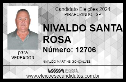 Candidato NIVALDO SANTA ROSA 2024 - PIRAPOZINHO - Eleições