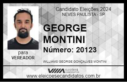 Candidato GEORGE MONTINI 2024 - NEVES PAULISTA - Eleições