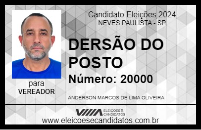 Candidato DERSÃO DO POSTO 2024 - NEVES PAULISTA - Eleições