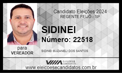 Candidato SIDINEI 2024 - REGENTE FEIJÓ - Eleições