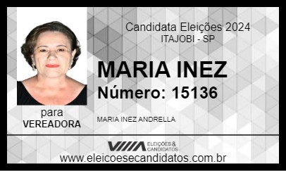 Candidato MARIA INEZ 2024 - ITAJOBI - Eleições