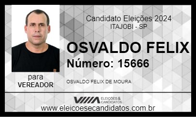 Candidato OSVALDO FELIX 2024 - ITAJOBI - Eleições