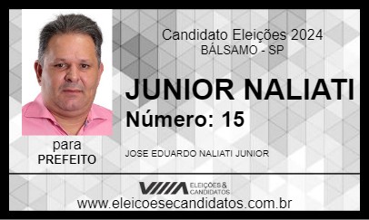 Candidato JUNIOR NALIATI 2024 - BÁLSAMO - Eleições