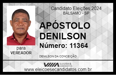 Candidato APÓSTOLO DENILSON 2024 - BÁLSAMO - Eleições