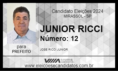 Candidato JUNIOR RICCI 2024 - MIRASSOL - Eleições