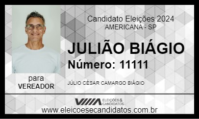 Candidato JULIÃO BIÁGIO 2024 - AMERICANA - Eleições