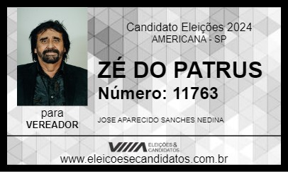 Candidato ZÉ DO PATRUS 2024 - AMERICANA - Eleições