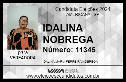 Candidato IDALINA NOBREGA 2024 - AMERICANA - Eleições