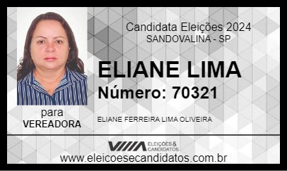 Candidato ELIANE LIMA 2024 - SANDOVALINA - Eleições