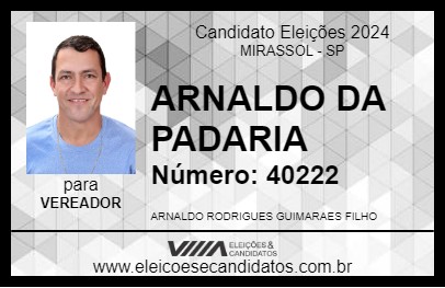 Candidato ARNALDO DA PADARIA 2024 - MIRASSOL - Eleições