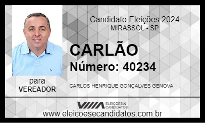 Candidato CARLÃO 2024 - MIRASSOL - Eleições