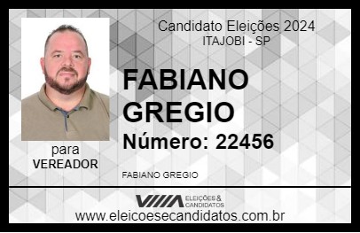 Candidato FABIANO GREGIO 2024 - ITAJOBI - Eleições