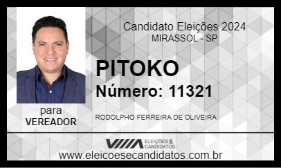 Candidato PITOKO 2024 - MIRASSOL - Eleições