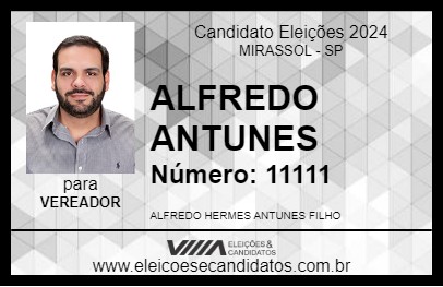 Candidato ALFREDO ANTUNES 2024 - MIRASSOL - Eleições