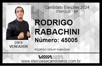 Candidato RODRIGO RABACHINI 2024 - ITÁPOLIS - Eleições