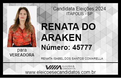 Candidato RENATA DO ARAKEN 2024 - ITÁPOLIS - Eleições