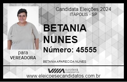 Candidato BETANIA NUNES 2024 - ITÁPOLIS - Eleições